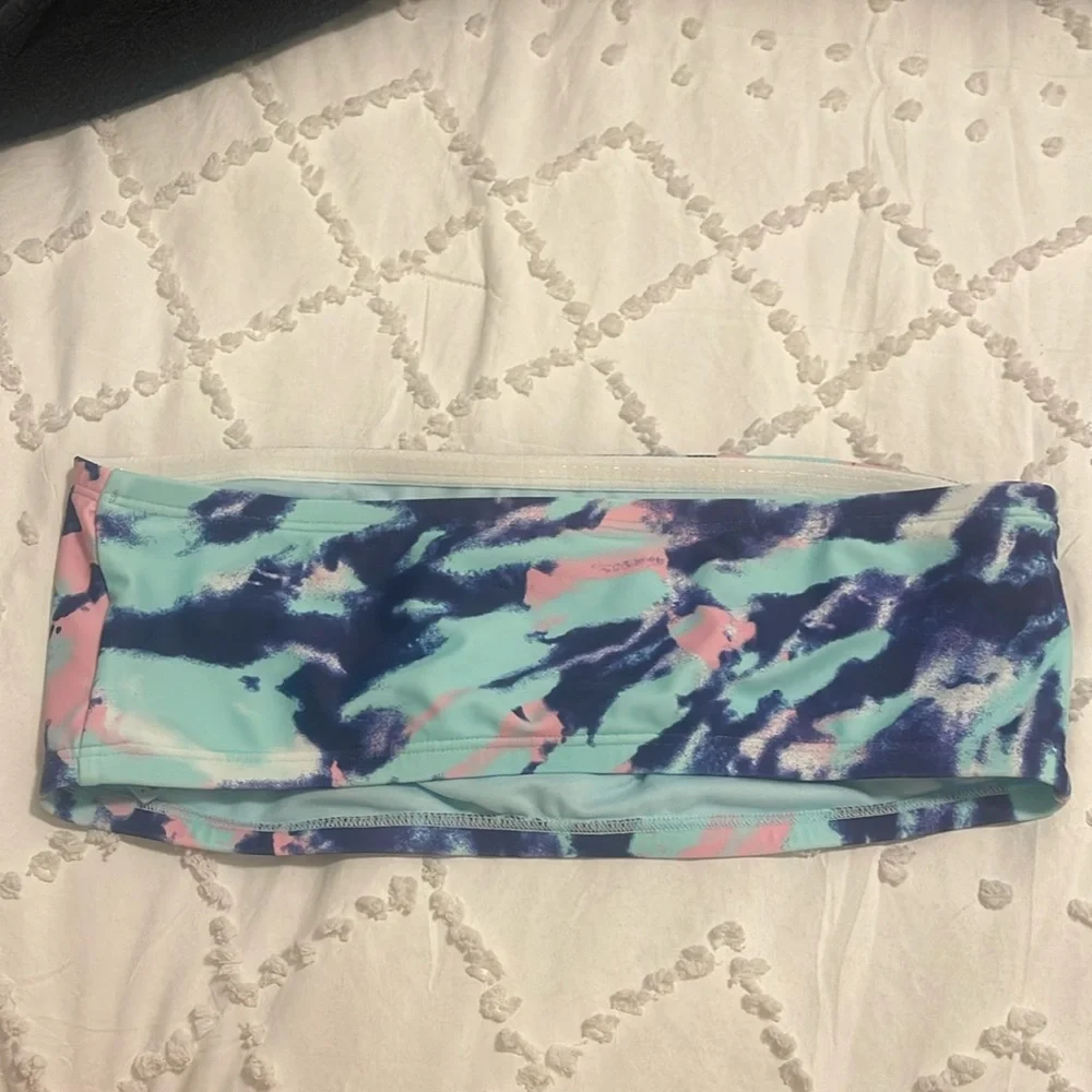 Adidas Multicolor Bandeau swim suit Top only tie dye new - Picture 3 of 5